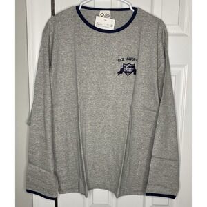 Cotton Exchange Men's NCAA Rice University Long Sleeve Logo Shirt Grey Large New
